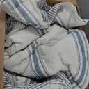 Lush Decor Farmhouse Stripe Reversible Cotton Comforter Set, 3 Piece Set, Full/ Queen, Blue - Cozy Frmhouse Bedding Set - Rustic Decor - Striped Comforter - Modern Farmhose Bedroom Decor
