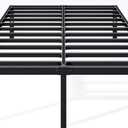 18 Inch Queen Bed Frame - Sturdy Metal Platform Queen Size, No Box Spring Needed, Heavy Duty, Easy Assembly, Strong Bearing Capacity, Under Bed Storage, Black
