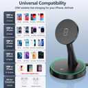 Magnetic Wireless Charger Stand 15W Fast Mag-Safe Charger for iPhone 17/17 pro/ 17 Air/ 17 pro max 16/15/14/13/12 Series Magnet Wireless Charging Station/Pad with Sleep-Friendly Light for AirPods
