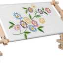 Adjustable Embroidery Stand for Table - Cross Stitch Hoop Stand for Table, Beech Wood Tapestry Scroll Embroidery Frames Holder with 20in * 12in Cross Stitch Hoop