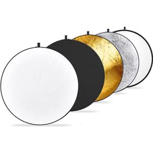NEEWER 51 Inch/130 Centimeter Light Reflector Diffuser 5 in 1 Collapsible Multi Disc with Bag - Translucent, Silver, Gold, White, and Black for Studio Photography Lighting and Outdoor Lighting