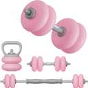 Adjustable Dumbbell Set, 4-in-1 Soft Shell Weights 35lbs Home gym strength training, converts to barbell and kettlebell; Soft shell weights; Ideal for women and beginners