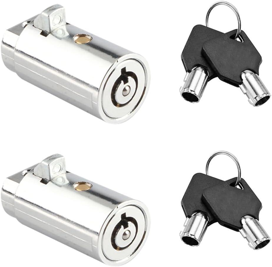 Tubular Vending Machine Lock with Key  Universal Fit for Soda, Snack, Candy & Gumball Machines (All Keyed Alike=Keyed The Same, 2)