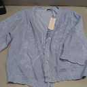 Kate Kasin Women's Cropped Cardigan Sweaters Trendy Lightweight 3/4 Sleeve Button Down Crochet Textured Shrugs Top.XL