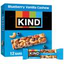 KIND Healthy Snacks Bars, Blueberry Vanilla Cashew, Gluten Free, 5g Protein, 12 Count (EXP 07/20/27)