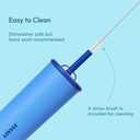 Candy Tumbler, 25 oz Kids Insulated Stainless Steel Water Bottle with Spill Resistant Silicone-Metal Straw and 2-in-1 Lid, BPA-Free, Cup Holder Friendly, Dishwasher Safe, Ocean Blue