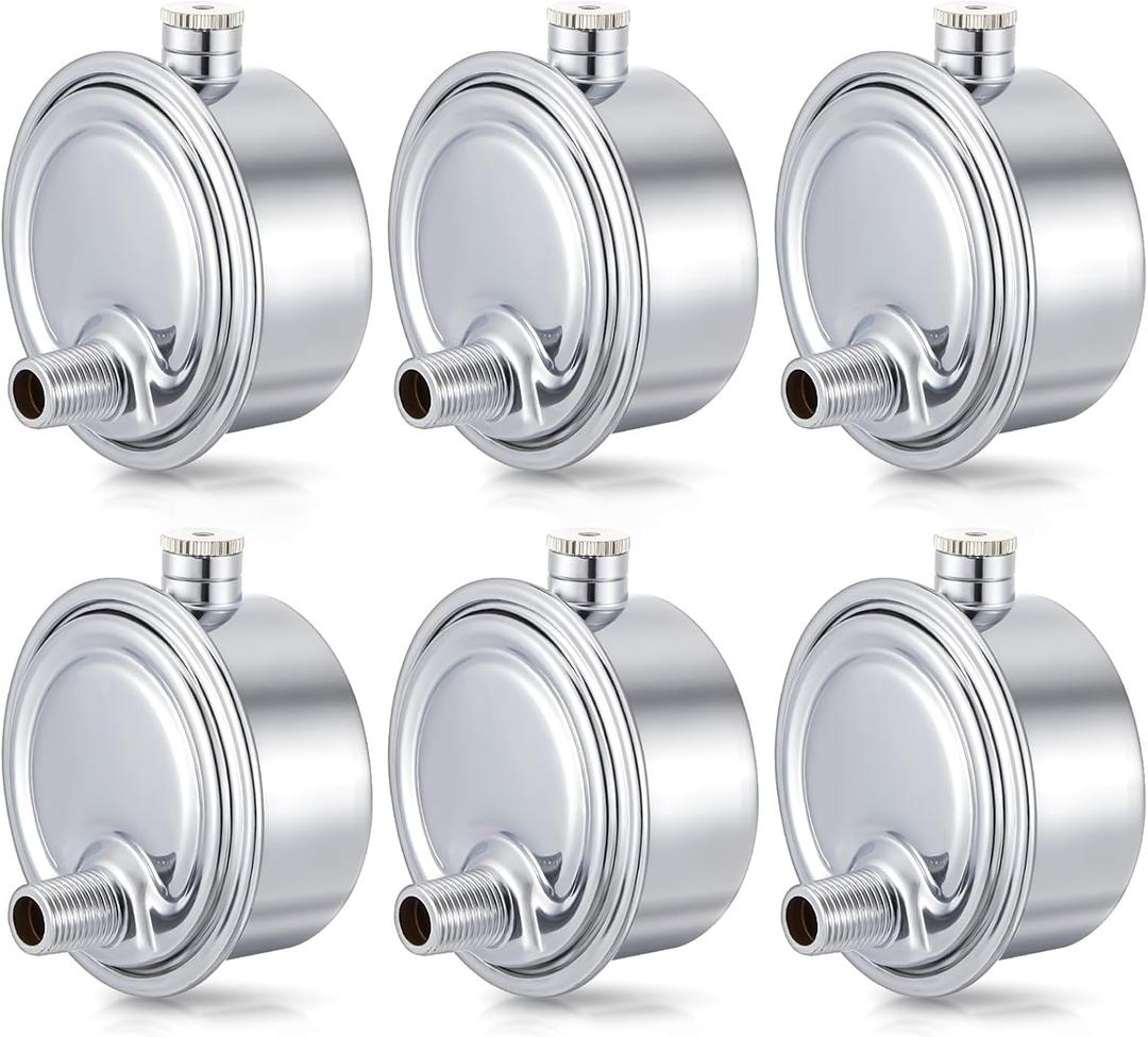 Gisafai 6 Pack Steam Radiator Air Valve #4 1/8" Steam Air Vent Angle Mount Heat Regulator Valve Chrome Plated Copper Vent for Winter Radiator Parts
