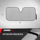 Motor Trend Gray Accordion Folding Car Windshield Sun Shade - Blackout Sun Visor for Car Windshield - Foldable Jumbo Sunshade and Front Window Truck Sun Screen for UV Sun Protection - 66 x 27