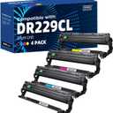 Compatible DR229CL Drum Unit (NOT Toner) Replacement for Brother DR229 use with TN229 TN229XL Work with Brother HL-L3220CDW MFC-L3720CDW HL-L3280CDW HL-L3300CDW MFC-L3780CDW Printers (4-Pack)