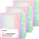 15 Counts Dividers with One Full Pocket, 5-Tab Binder Dividers for 3 Ring Binder, Recipe Binder Dividers for US Letter Size 8.5 x 11', Index Dividers for Back to School, Pastel Color (3)