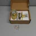 BonKuDoo 2 Pack Crystal Glass Dummy Door Knobs Interior Gold Half Dummy Door Knobs for Hallways and Closets, Satin Brass