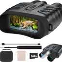 Night Vision Goggles, 4K Full-Color Night Vision Binoculars for Adults with 3" HD Screen, 10000mAh Battery & 1968FT Night Vision Range, 64GB Card, 850nm Infrared, 8X Zoom, Ideal for Camping & Hiking (Black)