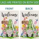 Spring House Flag 28x40 Inch Double Sided Outside, Spring Summer Garden Flags Gnomes Welcome Yard Outdoor Flag