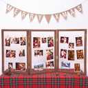 Cinnvoice 59.4x28 Photo Display Board with Clips, Wooden, 3 Panel