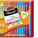 BIC Xtra-Smooth Mechanical Pencils with Erasers, Bright Edition Medium Point (0.7mm), 40-Count Pack, Bulk Mechanical Pencils for School or Office Supplies