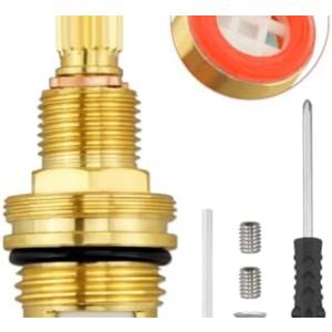 Urnqowuy Brass 1-002 Ceramic Hot Cartridge Fits for Newport Brass Faucet Cartridge and 365 and 850c, Widespread Hot Side