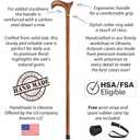 Asterom Walking Cane - Handmade, Ergonomic, Wooden - Canes for Men & Women - Walking Sticks for Seniors, Unique, Wood - FSA/HSA Eligible (33" (for height 5'2" to 5'4"), #2 Caramel)