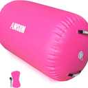 AWSUM Air Roller Gymnastics Barrel Inflatable Tumbling Mat Back Handspring Trainer for Octagon Mat Gym Home Gymnastics Equipment 1PCSNo Electric Pump ((L)47.3"x(Diam)29.5"-No pump, Pink)