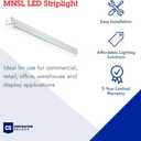 Lithonia Lighting 1 Light LED Strip Light, 4 Foot LED Ceiling Lighting Fixture, 2500 Lumens, 4000K, 80CRI, 20W, Kitchen and Garage Use (MNSL L46 1LL 120V 40K 80CRI M6)