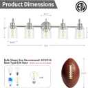 5 Lights Bathroom Light Fixtures Brushed Nickel Vanity Lights