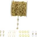 PAMIR TONG Handmade Enamel Sunflower Link Chain with Golden Plated Brass Findings for Jewelry Making Glass Mask Shoes Clothes Decoration (CC02)