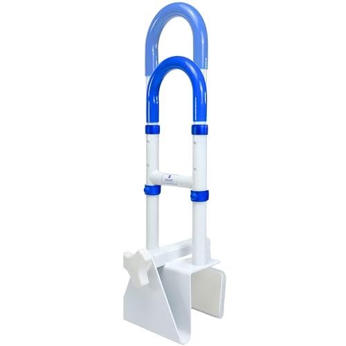 EYL Medical Supplies Adjustable Bathtub Handle for Elderly | Sturdy Clamp-On Tub Grab Bar with 300lb Capacity | Grab Bars for Bathtubs | Shower Handle for Elderly | Durable Tub Safety Rail 14" x 17