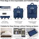 Hanke Expandable Collapsible Luggage with Wheels Suitcase Luggage Rolling Travel Bag Duffel Bag for Men Women Lightweight Suitcase Large Capacity with Spinner Wheel (Blue), Expandable Foldable