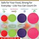 1, 2, 4 & 7 Cup Red, Spring Green, Purple, Pink Replacement Lids/Covers for Pyrex, Anchor Hocking & KlareWare Storage Bowls *Lids Only Glass Container Not Included* (8 Pack *Two of Each Size*)