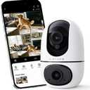VIRTAVO XD1 Indoor Security WiFi Camera, No Subscription Required, Dual-Lens 360 PTZ Baby Monitor & Pet Cam, Motion Tracking, 2-Way Audio, Night Vision,Optional Cloud/SD Storage, Phone App, Wired