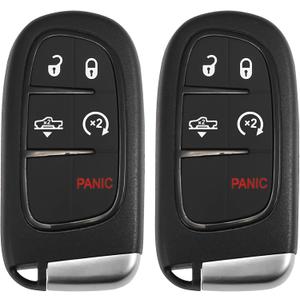 X AUTOHAUX 2pcs 433MHz GQ4-54T Replacement Smart Proximit Keyless Entry Remote Key Fob Alarm for Dodge for Ram 1500 2500 3500 2013-2018 Air Suspension Truck 5 Buttons 46 Chip