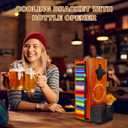 3-in-1 Can Cooler Holder with Bottle Opener - Wooden Beer Can Sleeves Organizer & Dispenser - Wall Mounted Beer Can and Bottle Cooler Storage - Ideal for Home Bars and Parties(Wood)