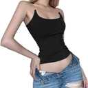 Dynict Invisible Strap Tank Tops Y2k Aesthetic Sexy Tank Tops for Women Thin Strap Tank Tops L
