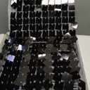 COKAOBE Black Shimmer Wall Backdrop, 36PCS Square Sequin Shimmer Backdrop Panel, Photo Backdrops for Birthday, Anniversary, Wedding, Graduation & Bachelorette Party Decoration (36PCS, Black)