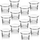 Letine Tealight Candle Holder Set of 12- Clear Glass Votive Candle Holders Bulk for Christmas Decorations, Wedding, Party & Home Decor