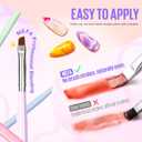 2 x MEFA Nail Art Brushes Set, 8 Pcs Nail Brushes for Nail Art and Nail Art Palette with Polish Brush, Extension Gel Brush, Liner Brush, Carved Brush, Dotting Pen, Builder Brush, Fan Brush for Home Salon (A-Macaron Color)