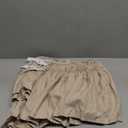 Wrap Around Dust Ruffle Bed Skirt - Cream - for Queen Size Beds with 12 Inch Drop - Easy Fit Elastic Strap - Adjustable Pleated Bed skirt w/Brushed Fabric - Wrinkle Free - for Women, Men, Kids & Teens