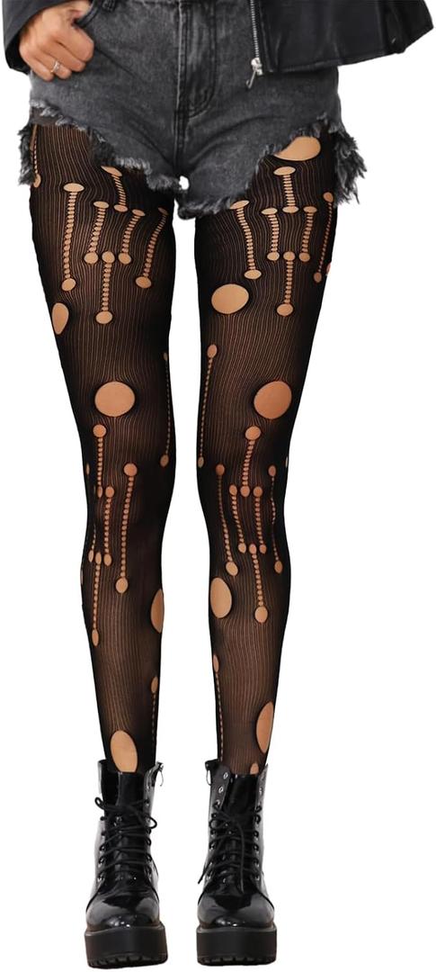 2 x Fishnet Tights,Ripped Tights, Broken Hole Fishnets, Fishnet Stockings for women