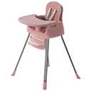 Portable Baby Highchair for Months Infants and Toddlers with 5 Point Harness Convertible Comfortable Seat for Cozy Eating Table Sit Up High Chair and Seats for Sitting Up Back Booster Feeding Chairs (Pink)