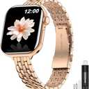 MioHHR Slim Metal Bands Compatible with Apple Watch Band 38mm 40mm 41mm 42mm (Series 10), Thin Chain Stainless Steel Strap Bands for Women iWatch Series 10 9 8 7 6 5 4 SE 3 2 1, Rose Gold