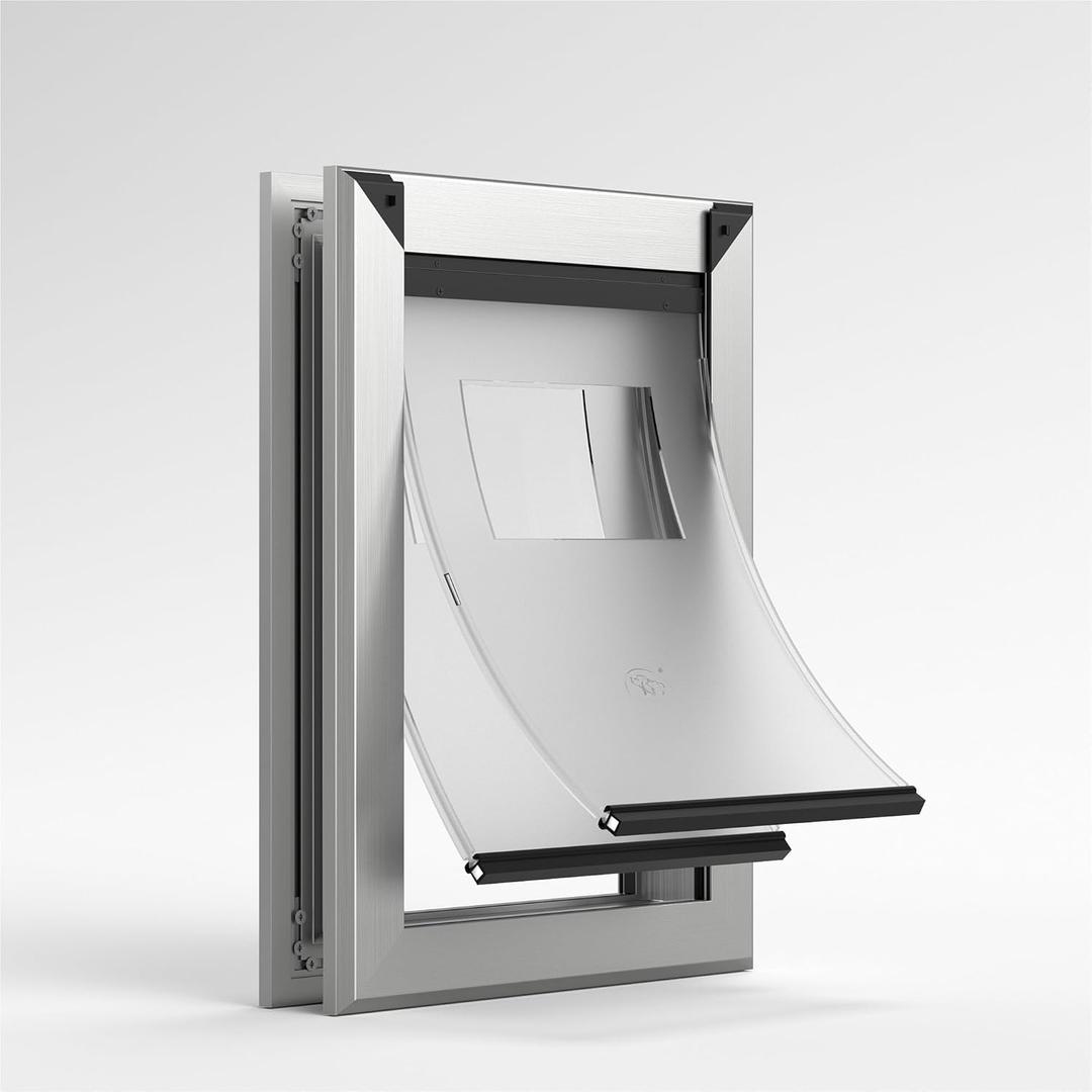 MAVRICFLEX Heavy Duty X-Large Dog Door, Energy Efficient Rugged Aluminum Frame, XL Dog Door with Double Sliding Lock Panel, Magnetic Double Flaps Doggy Door for Large Dogs, Up to 220lbs