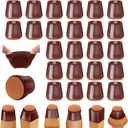 36Pcs Brown Silicone Chair Leg Floor Protectors,Floor Protectors for Chairs,Rubber Chair Leg Protectors for Hardwood Floors,Chair Leg Caps Chair Leg Covers for Wooden Floors(Brown, XSmall) (Universal XSmall(Fit 0.6"-1"))