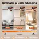 Hoenofly 52 Smart Wood Flush Mount Ceiling Fans with Lights Remote,Quiet DC Motor,Outdoor Indoor Low Profile Ceiling Fan,Voice WIFI Alexa App Control,Dimmable,6-speed,for Modern Bedroom Patio