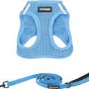 Best Pet Supplies Voyager Step-in Air All Weather Mesh Harness and Reflective Dog 5ft Leash Combo with Neoprene Handle, for Small, Breed Puppies - Set (Baby Blue), Small