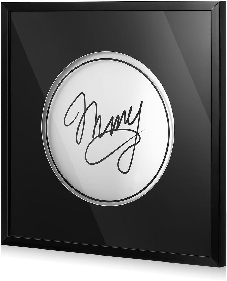 Silipull Drum Head Display Frame Wall Mount Wooden Drum Head Display Case Cabinet W/98% UV Acrylic Door Lockable Rack Storage Shadow Box for Collection Musician Collector Memorabilia(10" Drumhead)