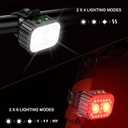 Cuvccn Bike Lights Super Bright, Rechargeable Bicycle Lights Set Multiple Modes, Waterproof Bike Lights for Night Riding/Cycling Safety, Front and Back Bike Reflectors Light, Long Battery Life