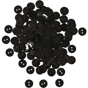 3 x Colorful Resin Sewing Buttons, 9mm Round, 400 Pieces, Assorted Colors, 2-Hole Design for DIY Crafts (Black-400pcs)