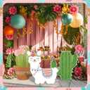 3 Pcs Large Cinco De Mayo Decorations Mexican Cardboard Cutouts Stand up Cactus Llama for Fiesta Cinco De Mayo Mexican Party Decorations Baby Shower Home Outdoor Birthday Photo Props Supply