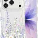 AULEEP for iPhone 17 Pro Max Case, Cute Clear Phone Case Floral with Curly Wave Frame Design, Slim Soft Shockproof TPU Protective Phone Cover for Women, Trendy Girly Case for iPhone 17 Pro Max 6.9"
