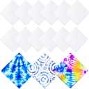 12 Pack Cotton White Bandana Bulk for Tie Dying, Blank Bandanas for Women Men Dog Cat Pet, Unisex Headband, 22 x 22 Inch