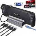 Docking Station for Steam Deck ROG Ally, 6 in 1 Stream Deck Dock with HDMI 2.0 4K@60Hz, 1000Mbps Gigabit Ethernet, 3 USB-A 3.0 and 100W Full Speed Charging USB-C Port Compatible with Valve Steam Deck, Space Gray